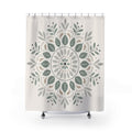 Sage Gray Botanical Medallion Shower Curtain