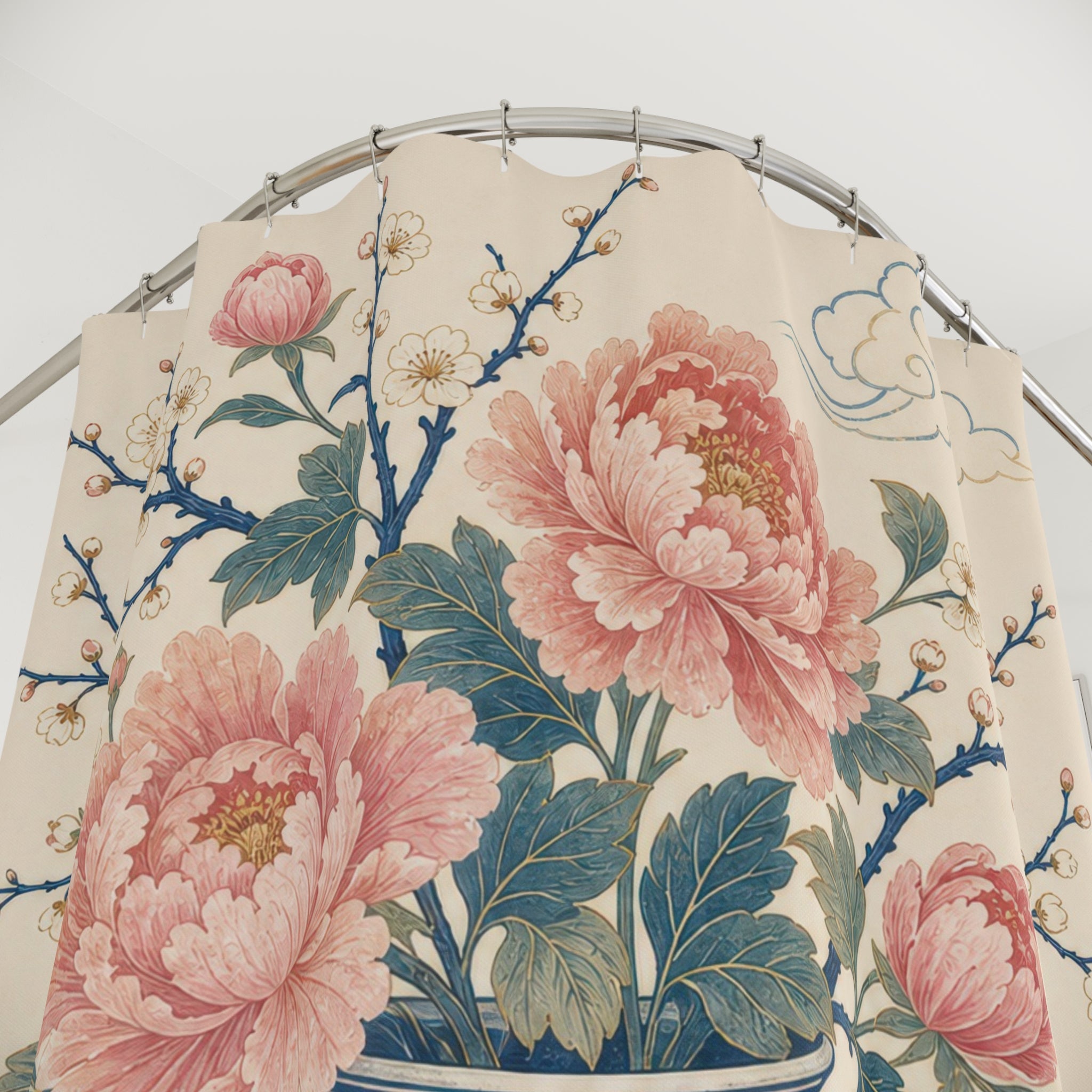 Chinoiserie Blue and White Shower Curtain: Chinoiserie Shower