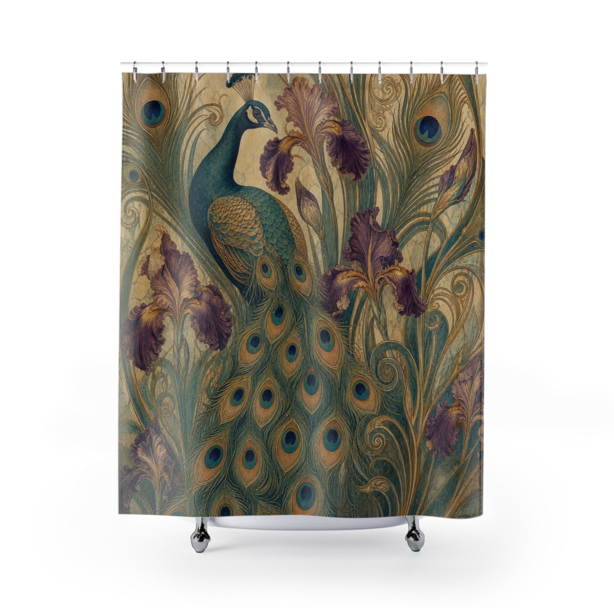 Art Nouveau Peacock Shower Curtain