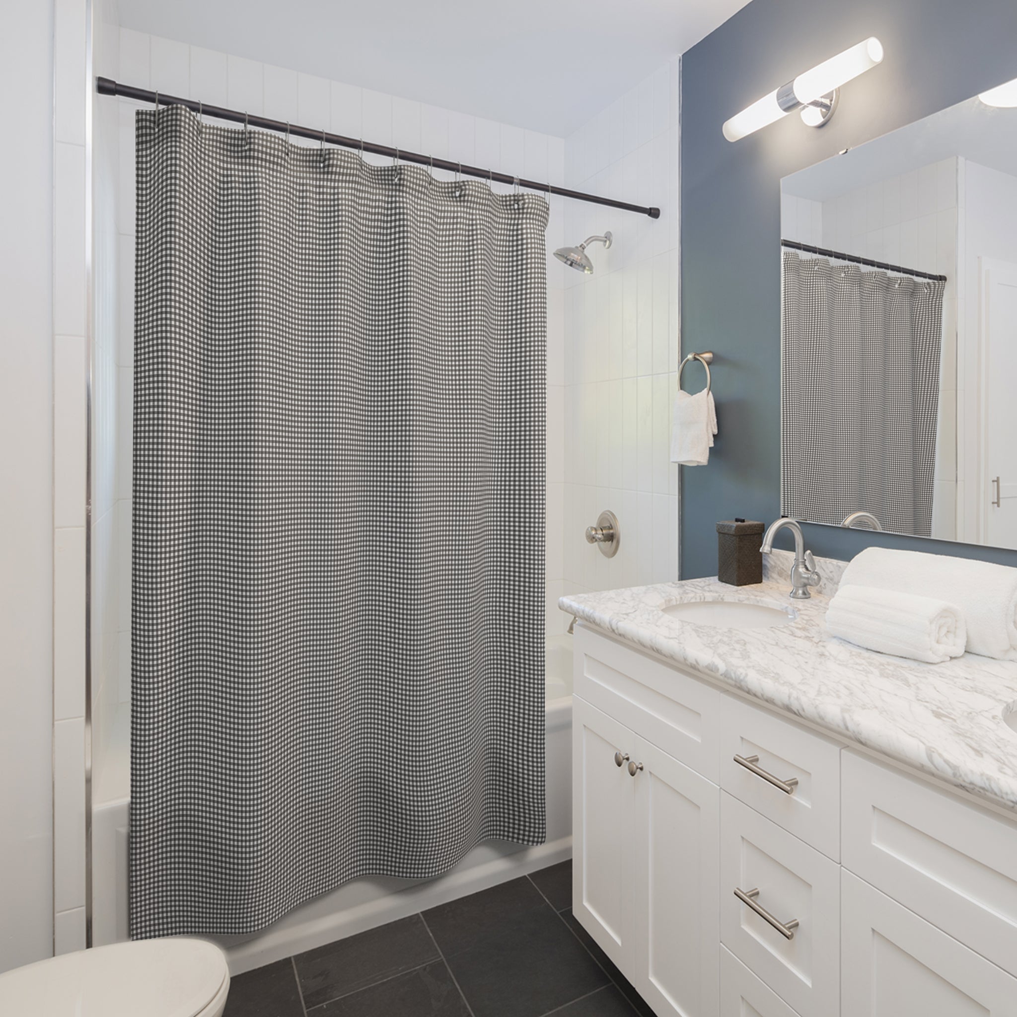 Black and White Gingham Shower Curtain