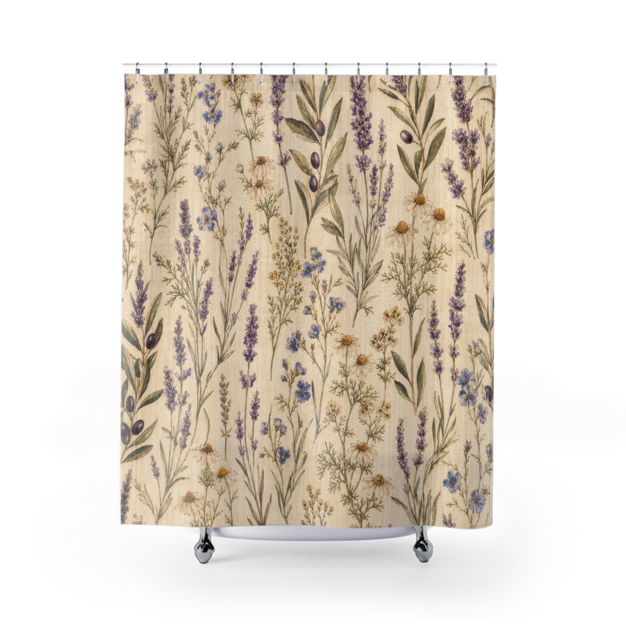 Vintage Wildflower Botanical Shower Curtain