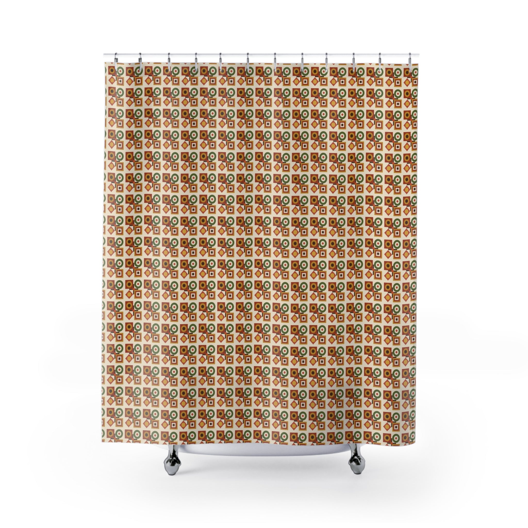 70s Funk Geometric Shower Curtain