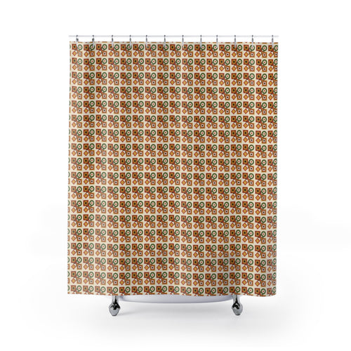 70s Funk Geometric Shower Curtain