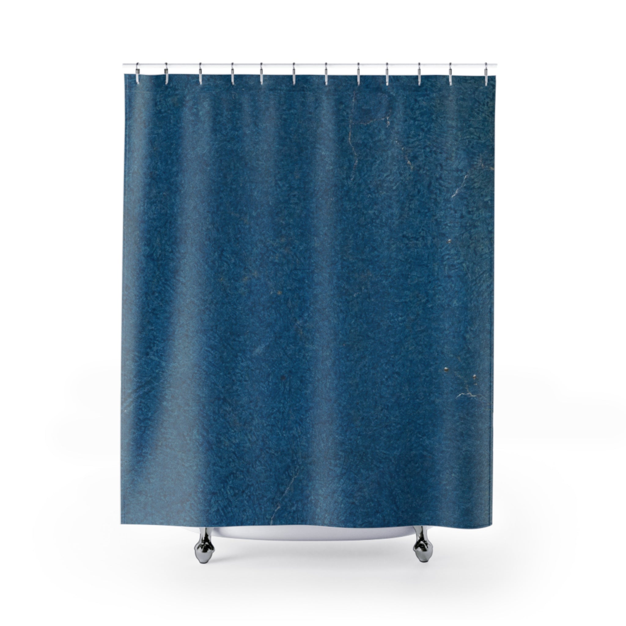 Blue Textured Shower Curtain – 18th Century Paste Paper