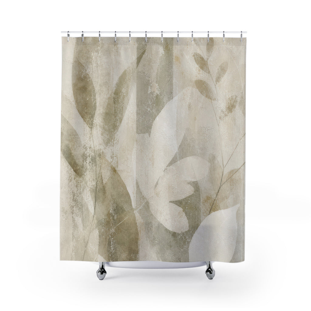 Leaf Green Botanical Shower Curtain