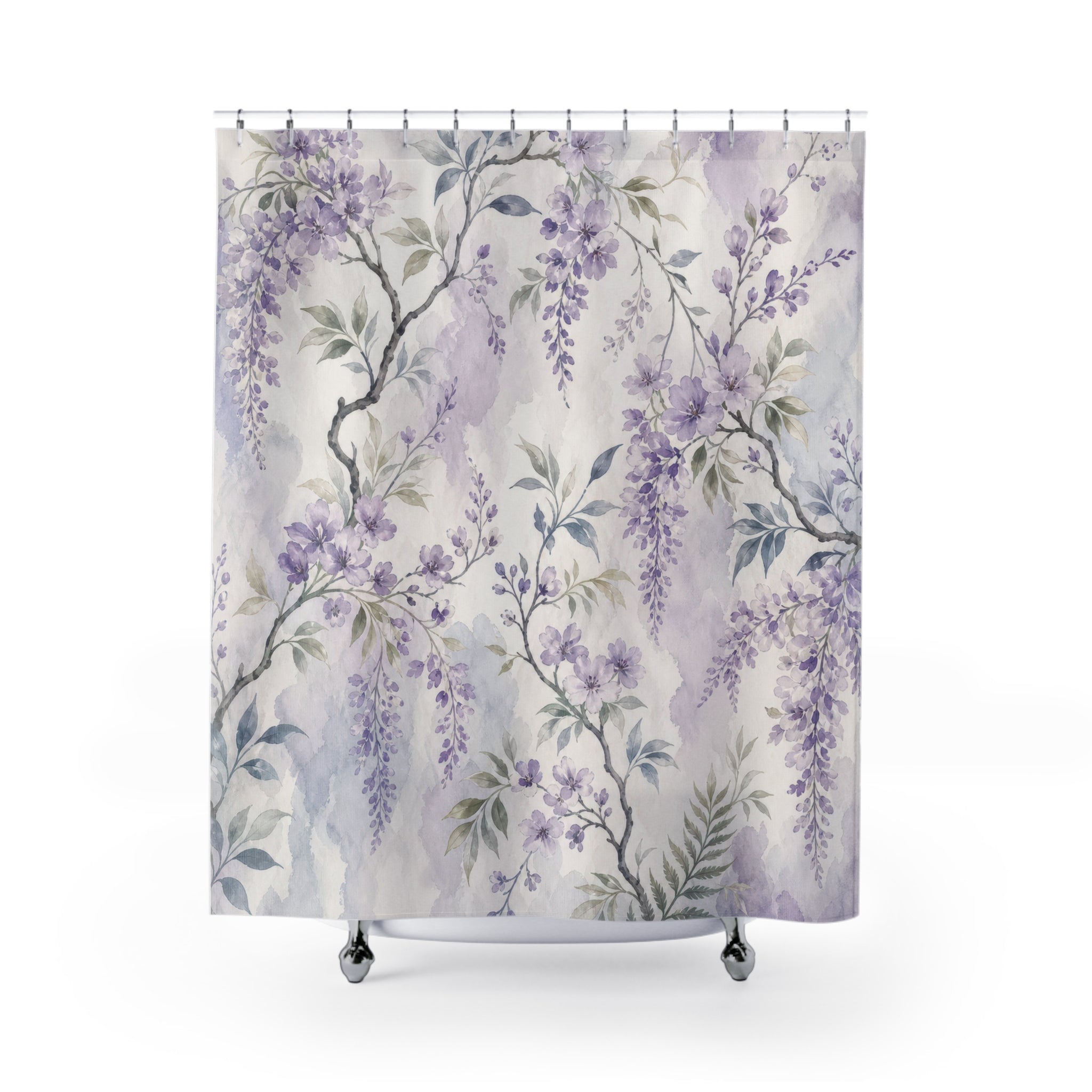 Purple Floral Shower Curtain