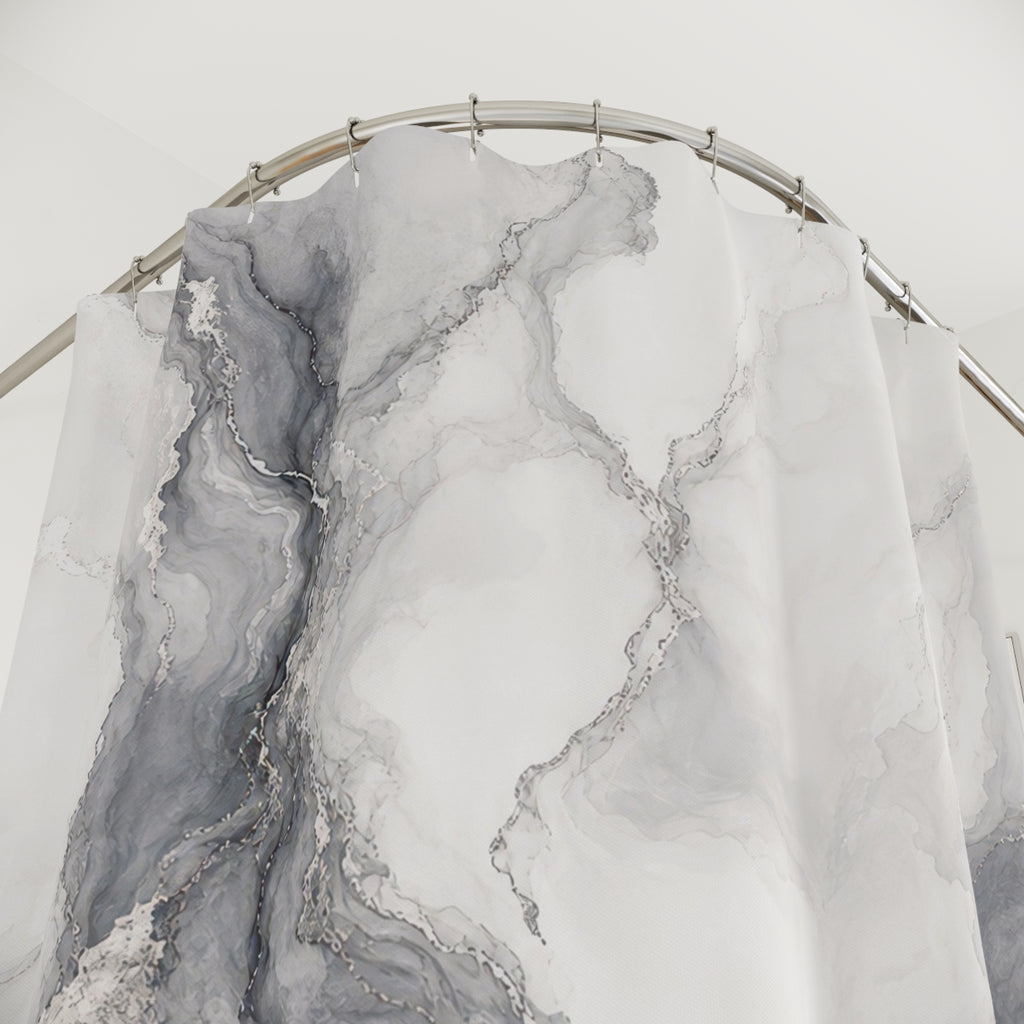 Grey Marble Shower Curtain