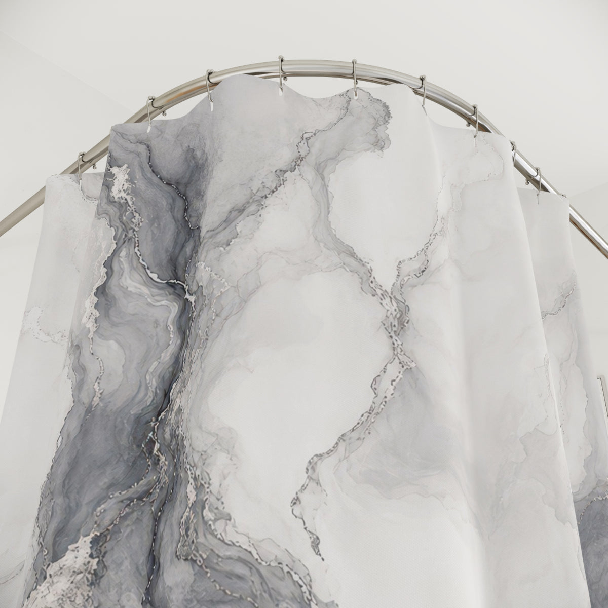 Grey Marble Shower Curtain