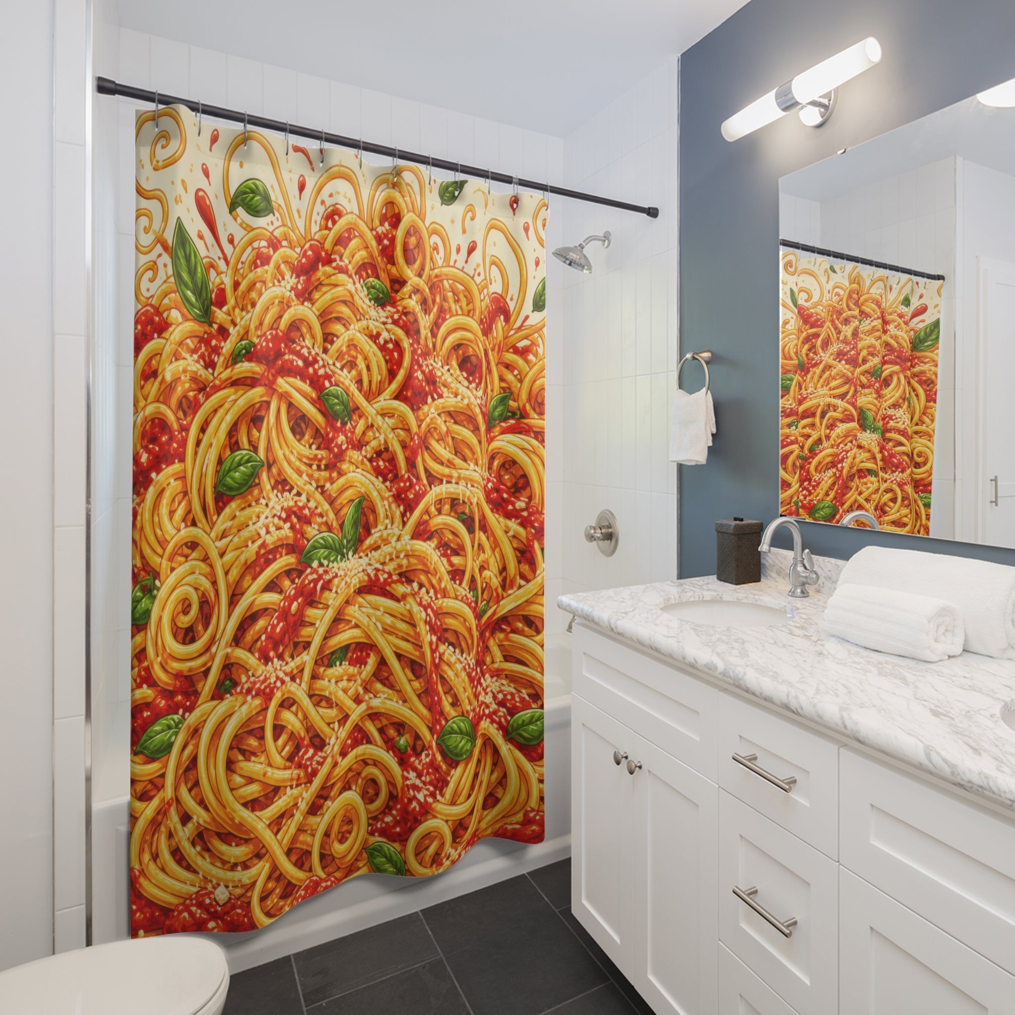 Unique Funny Spaghetti Shower Curtain