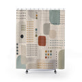 Soft Blue Geometric Shower Curtain