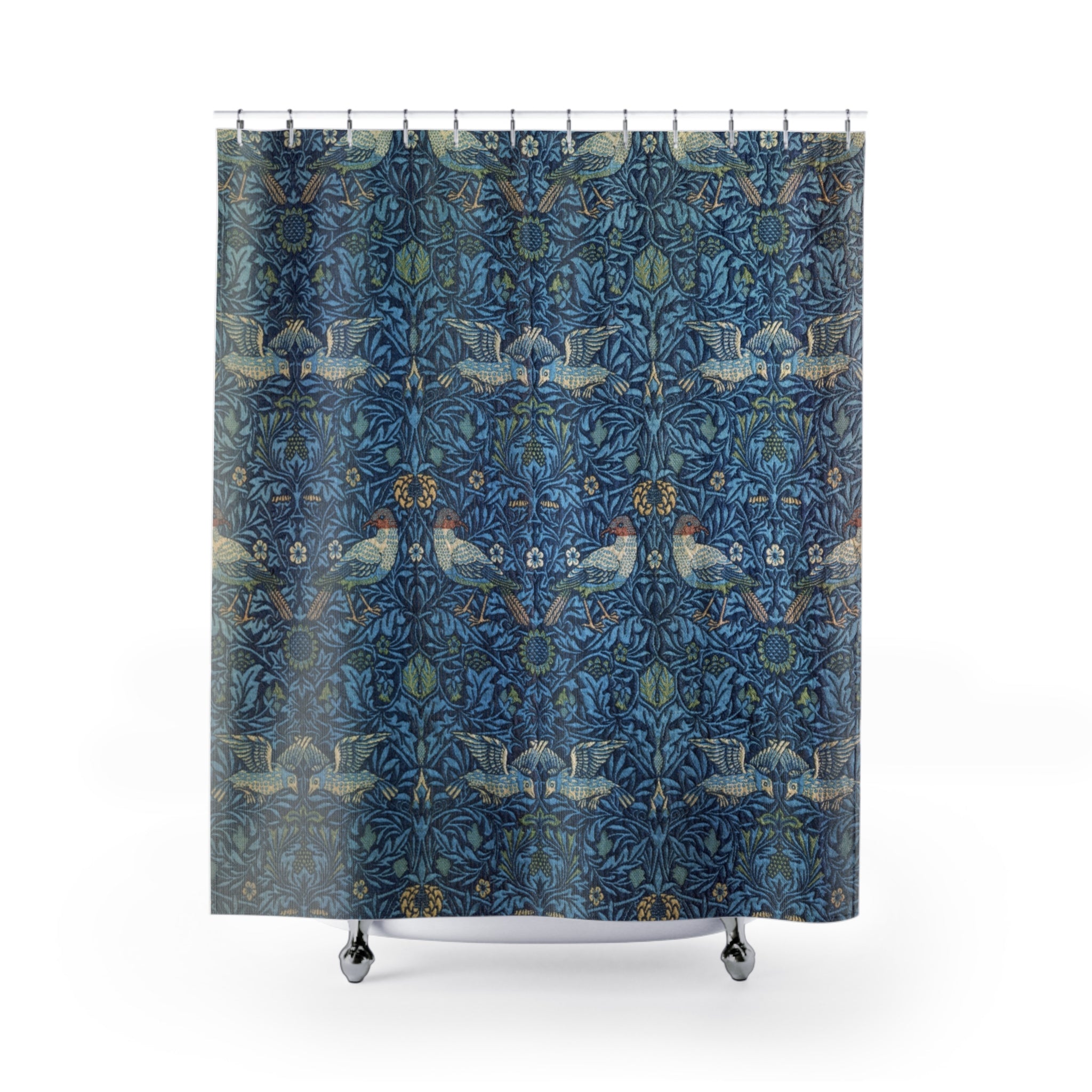 William Morris Bird Shower Curtain – Indigo