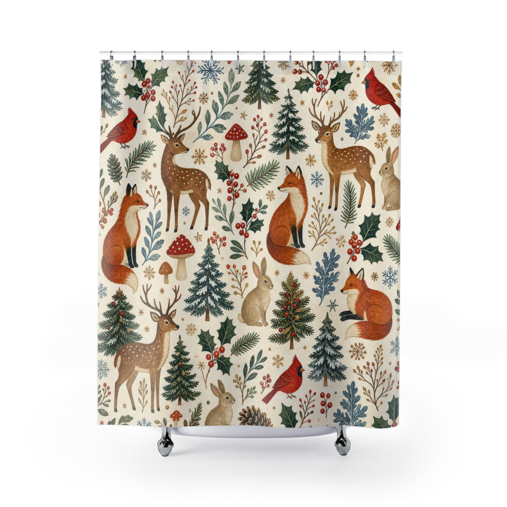 Woodland Animal Tree Shower Curtain