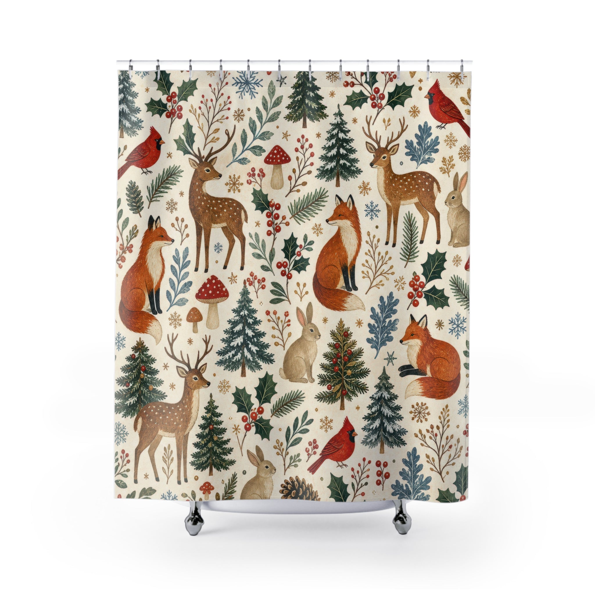 Woodland Animal Tree Shower Curtain