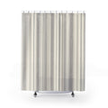 Soft Grey Ticking Shower Curtain, Soft Gray Classic Bathroom Decor, Ticking Stripe Bath Curtain, Guest Bath Decor, Small Bathroom Decor
