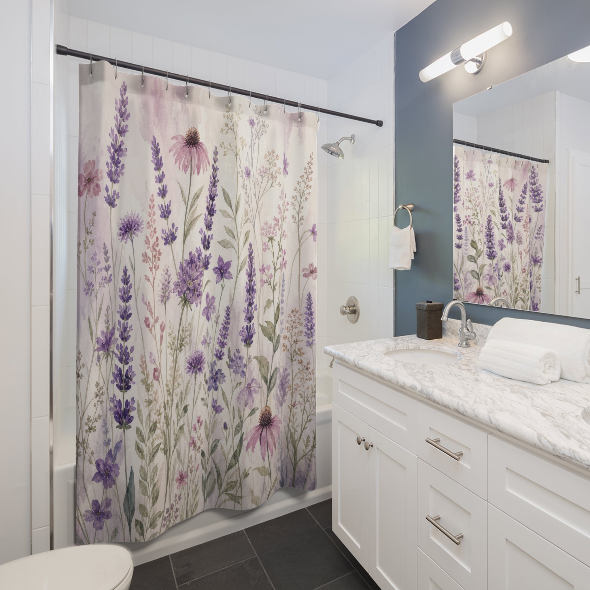 Lavender Floral Shower Curtain