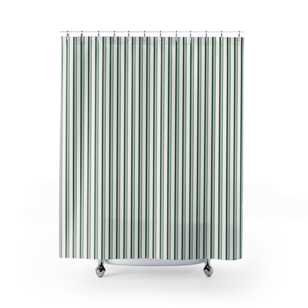 Green Stripe Shower Curtain – Sage Farmhouse