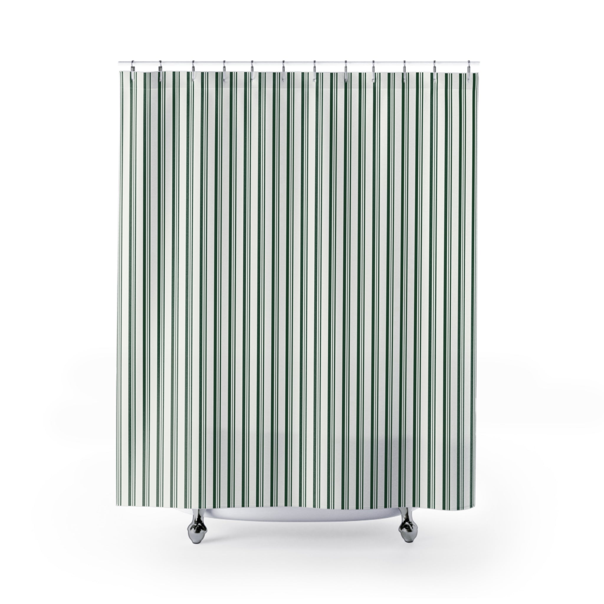 Green Stripe Shower Curtain – Sage Farmhouse
