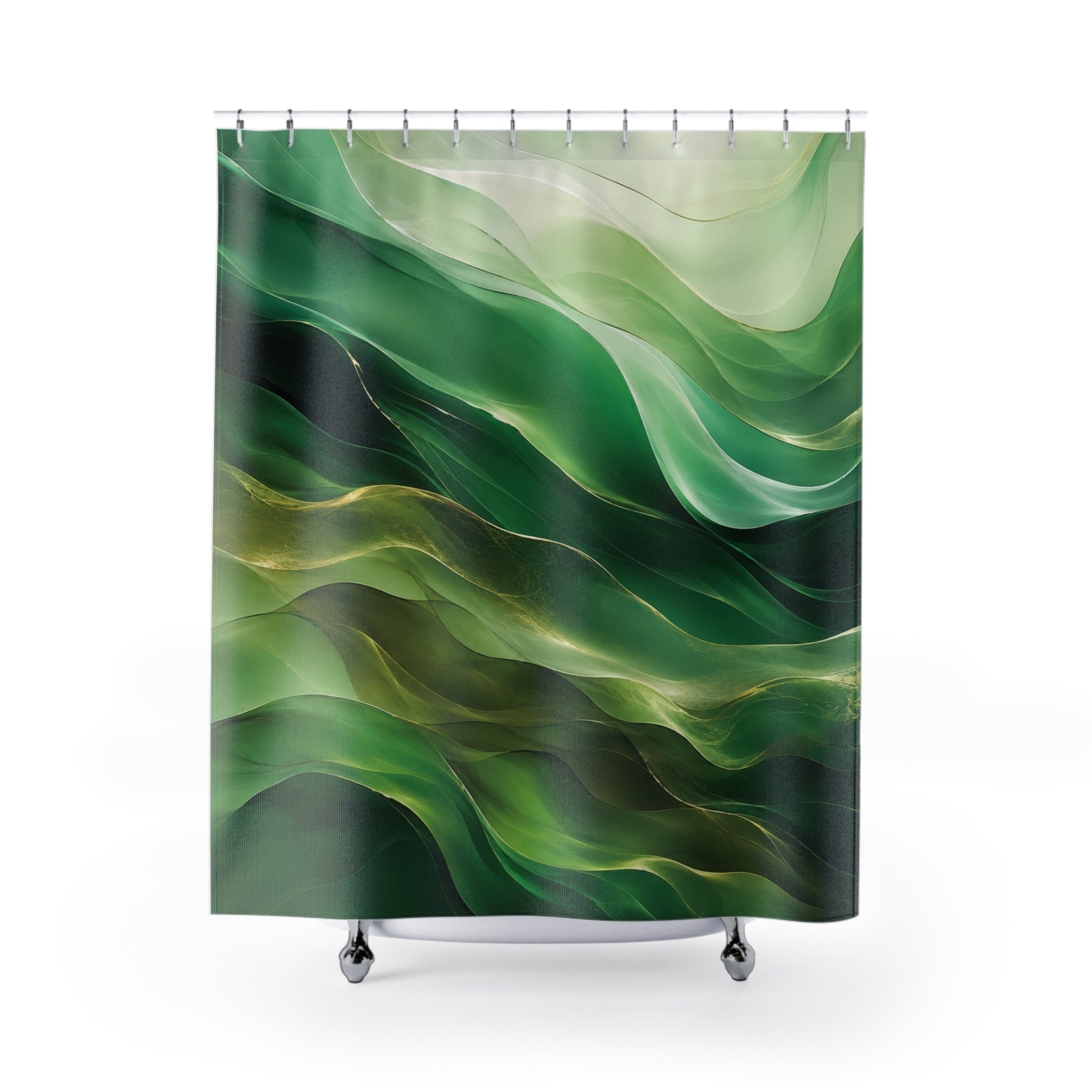 Green Abstract Gradient Shower Curtain