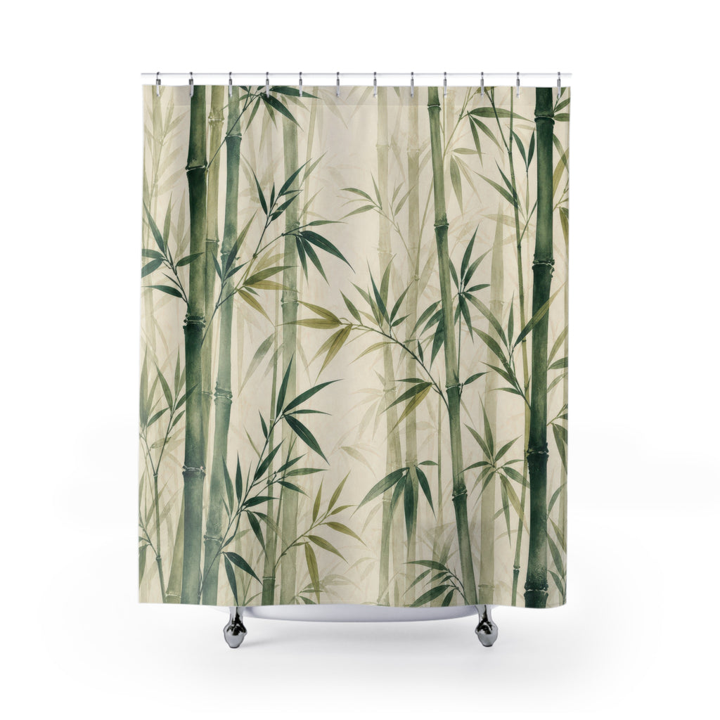 Green Botanical Stalk Shower Curtain
