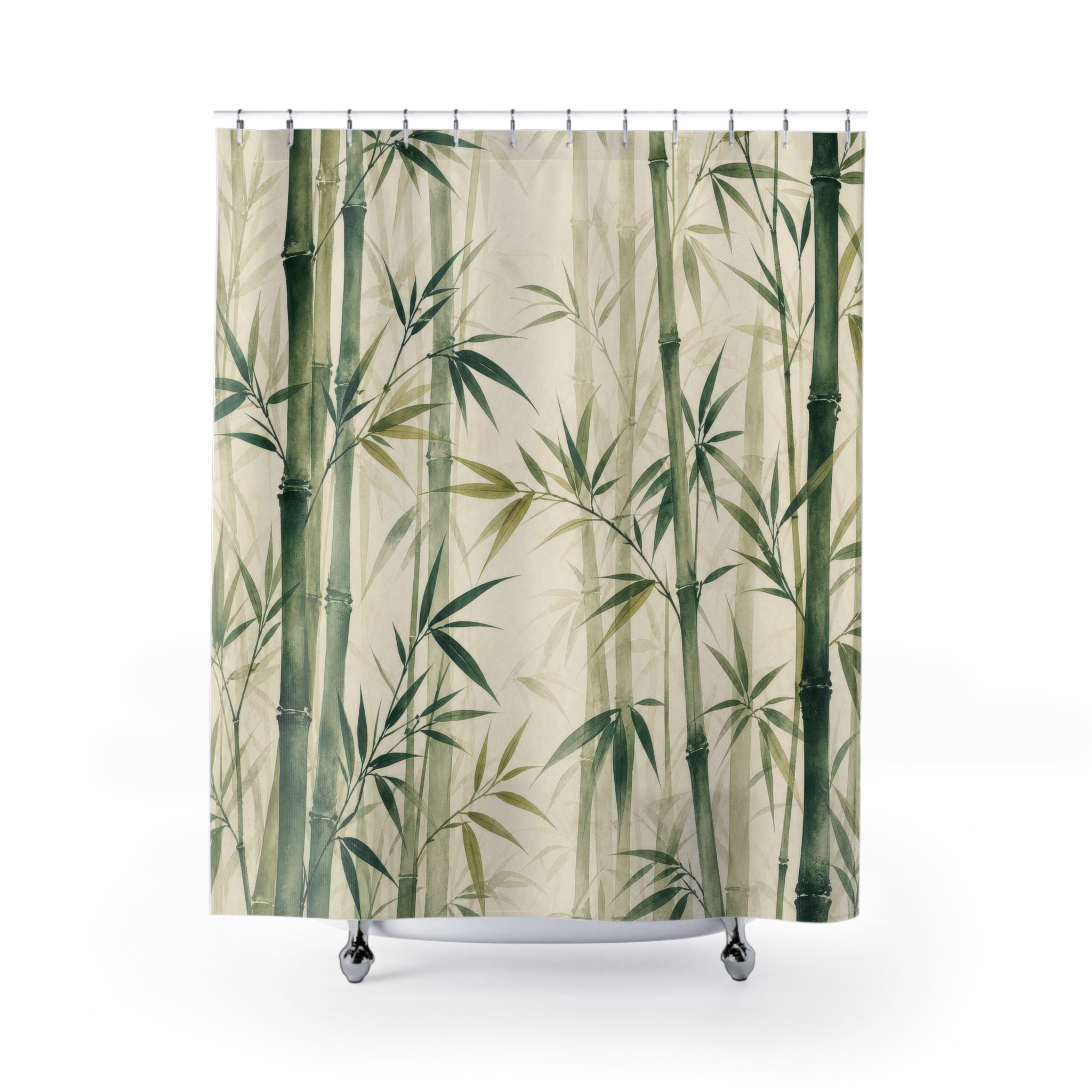 Green Botanical Stalk Shower Curtain