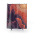 Plum & Coral Abstract Contour Shower Curtain