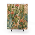 Cactus Shower Curtain: Desert Botanical Pattern