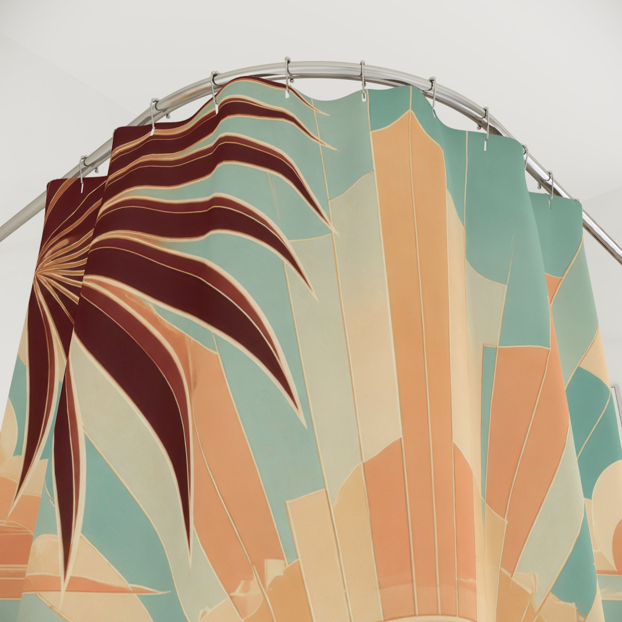 Art Deco Seaside Sunrise Shower Curtain