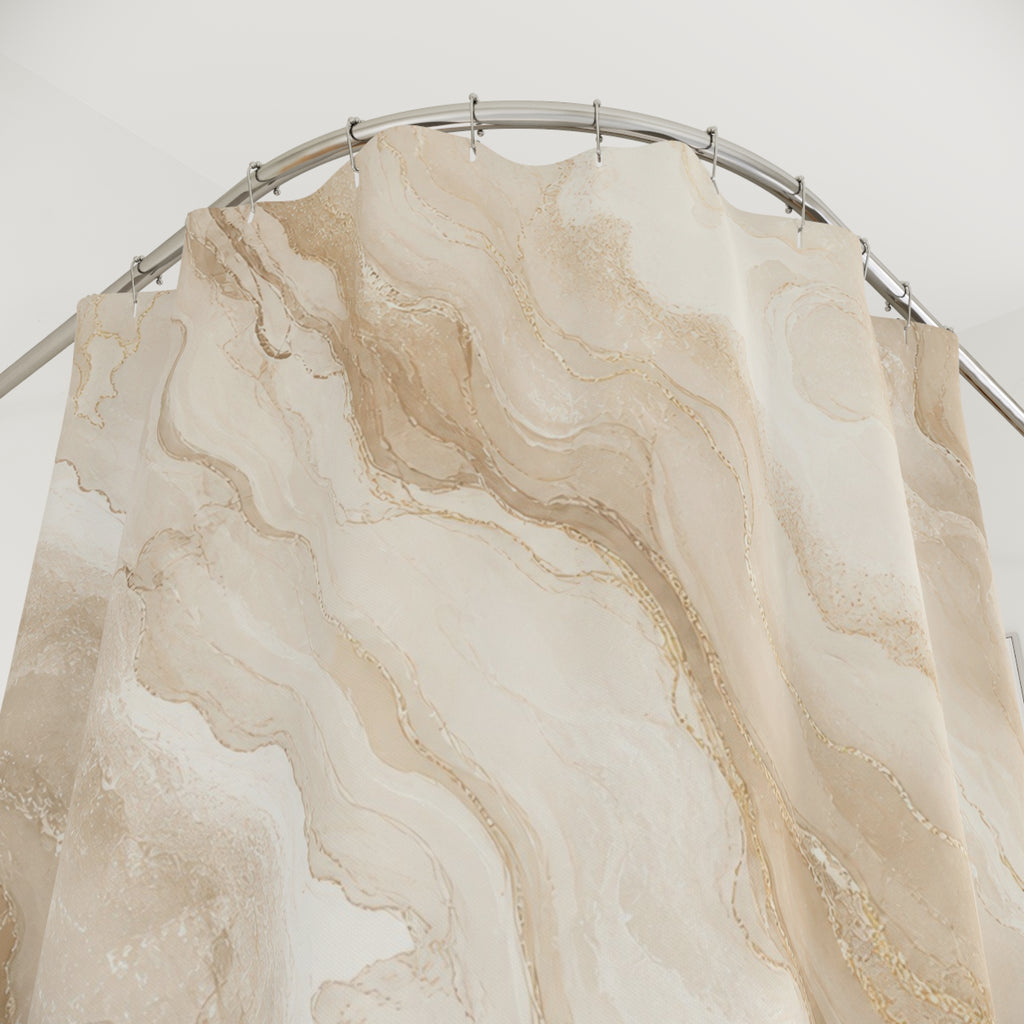Flowing Marble Stone Shower Curtain
