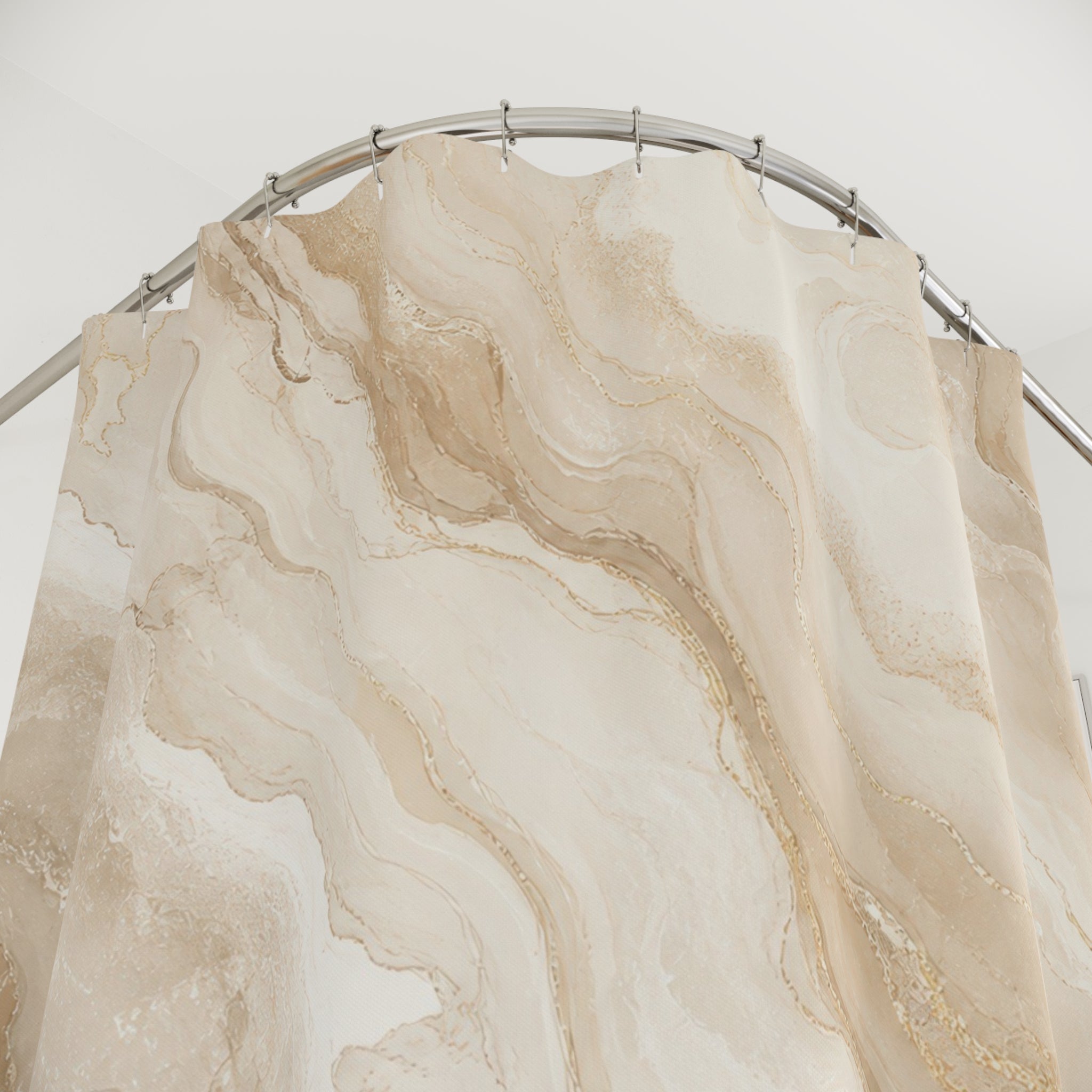 Flowing Marble Stone Shower Curtain