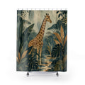 Rainy Tropical Safari Animal Scene Shower Curtain