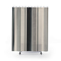 Charcoal Cabana Stripe Gray Awning Modern Shower Curtain