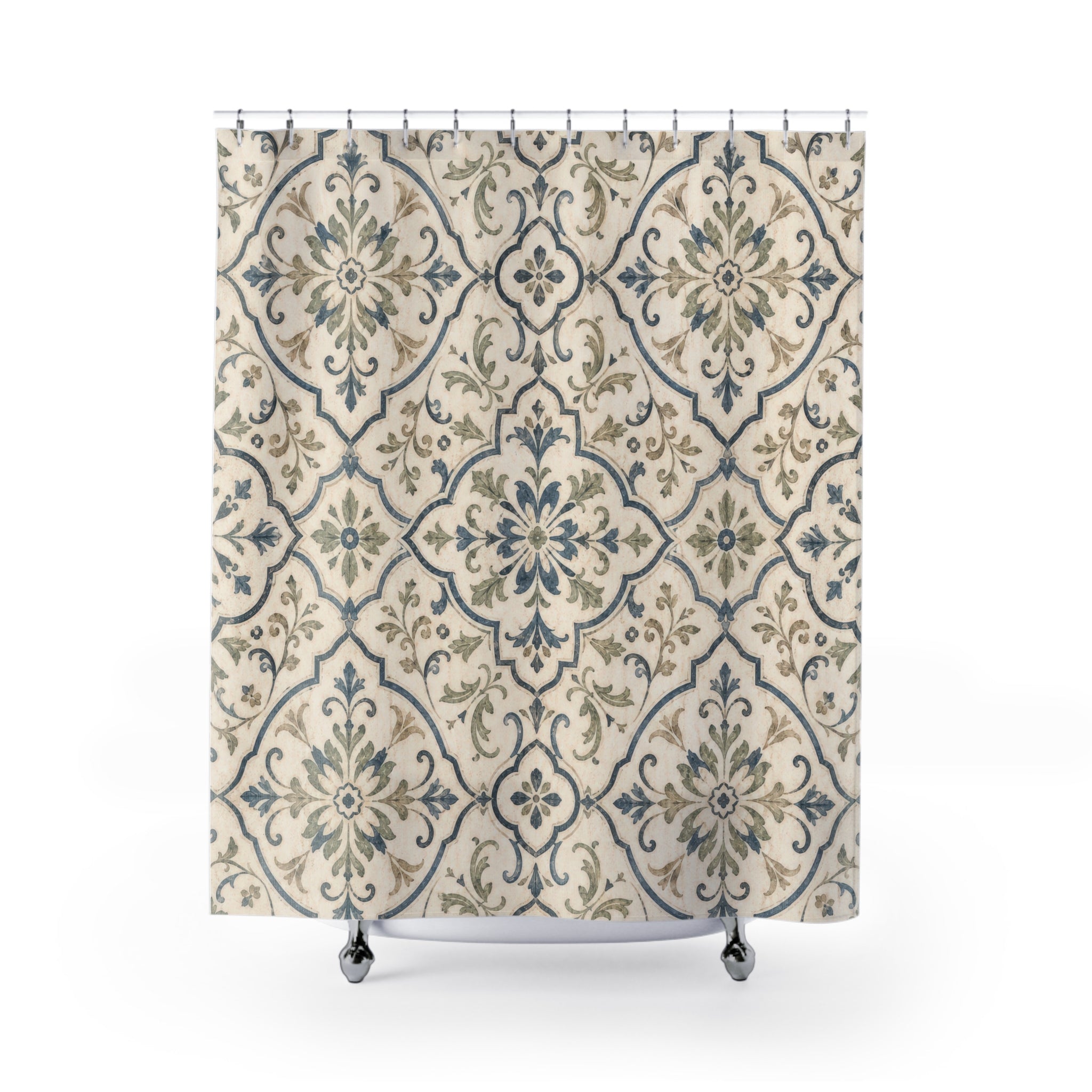 Blue Sage Moroccan Medallion Shower Curtain