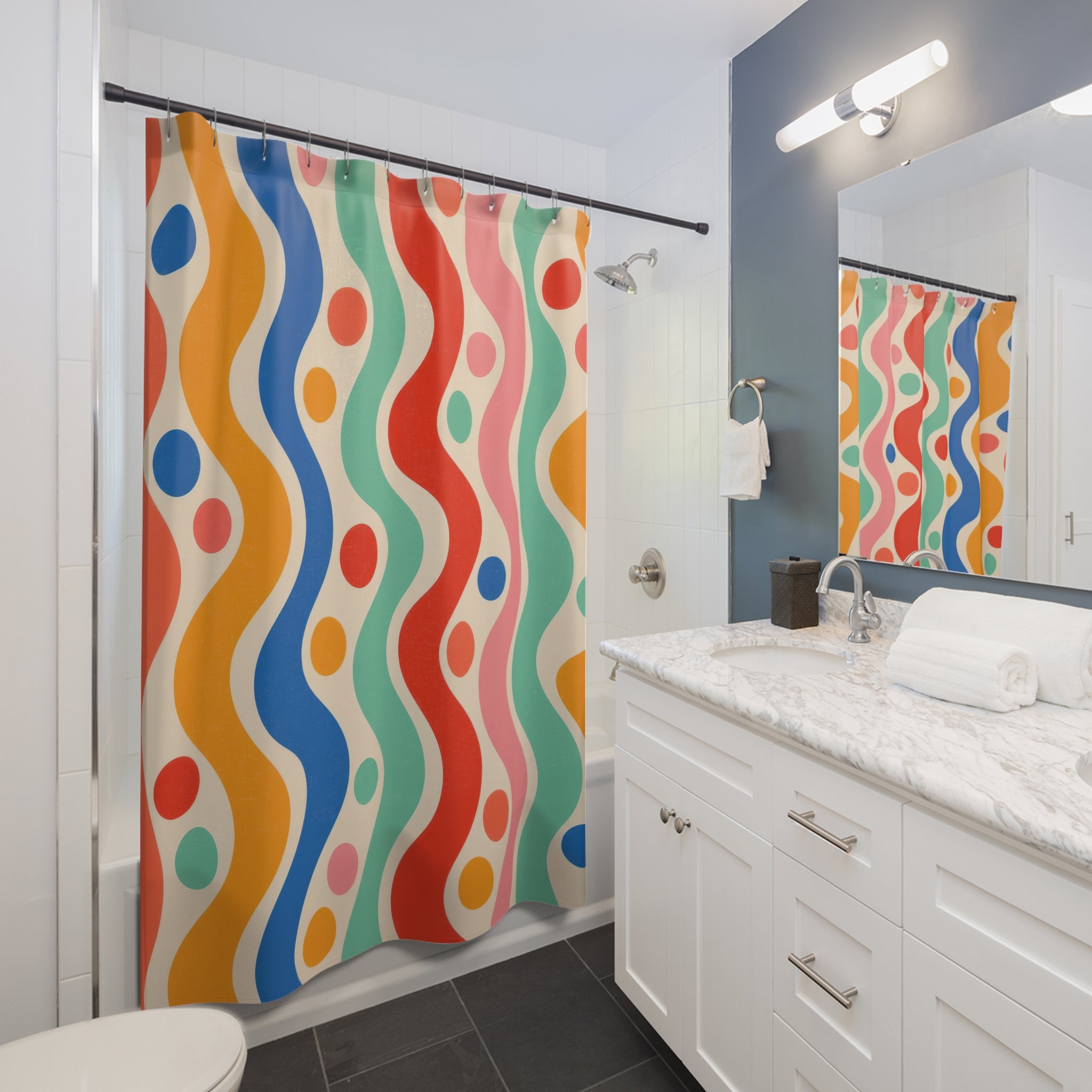 Colorful Stripe Shower Curtain