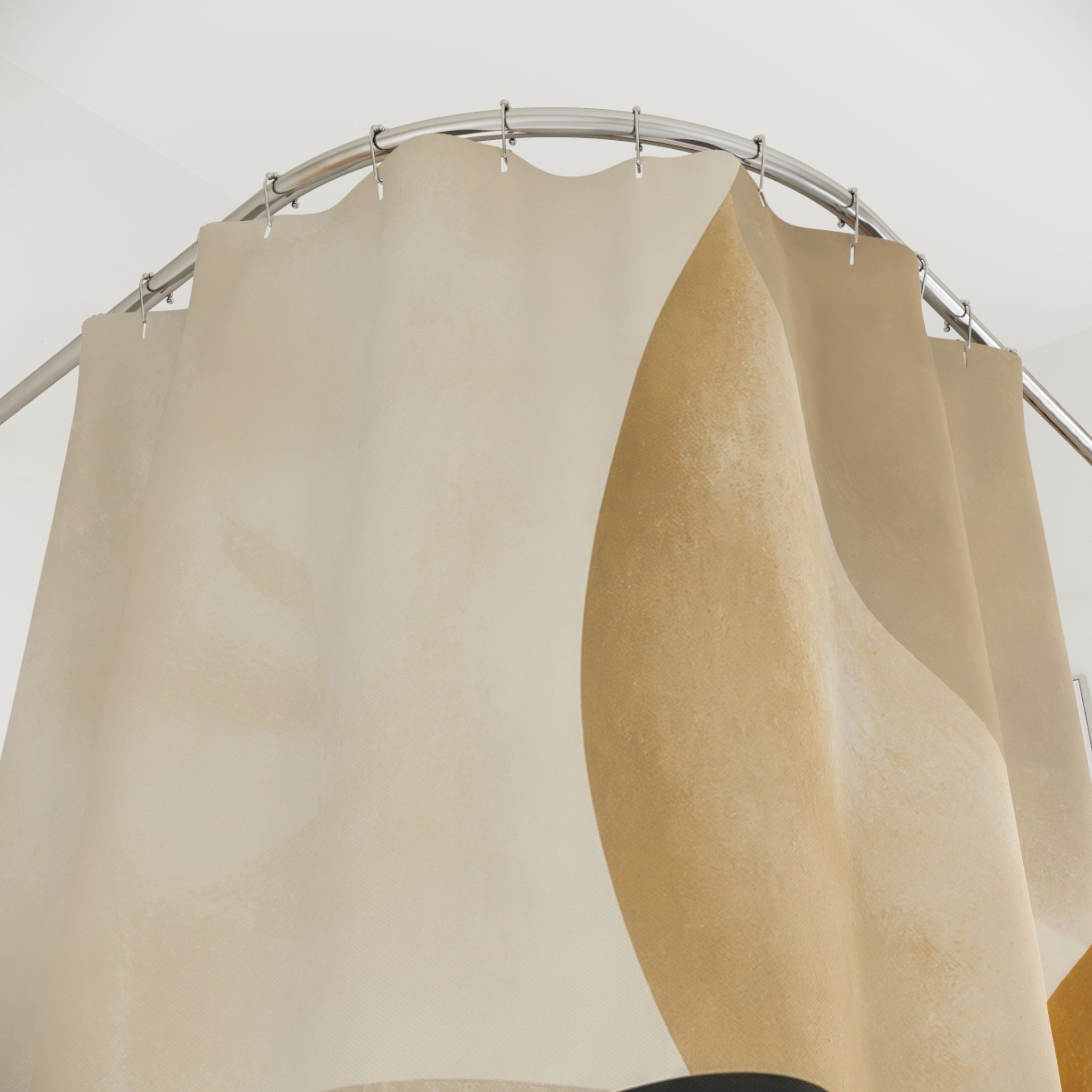 Black Ochre Organic Abstract Shower Curtain