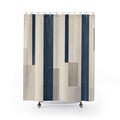 Beige Gray Modern Navy Shower Curtain: Beige Gray Modern Showe