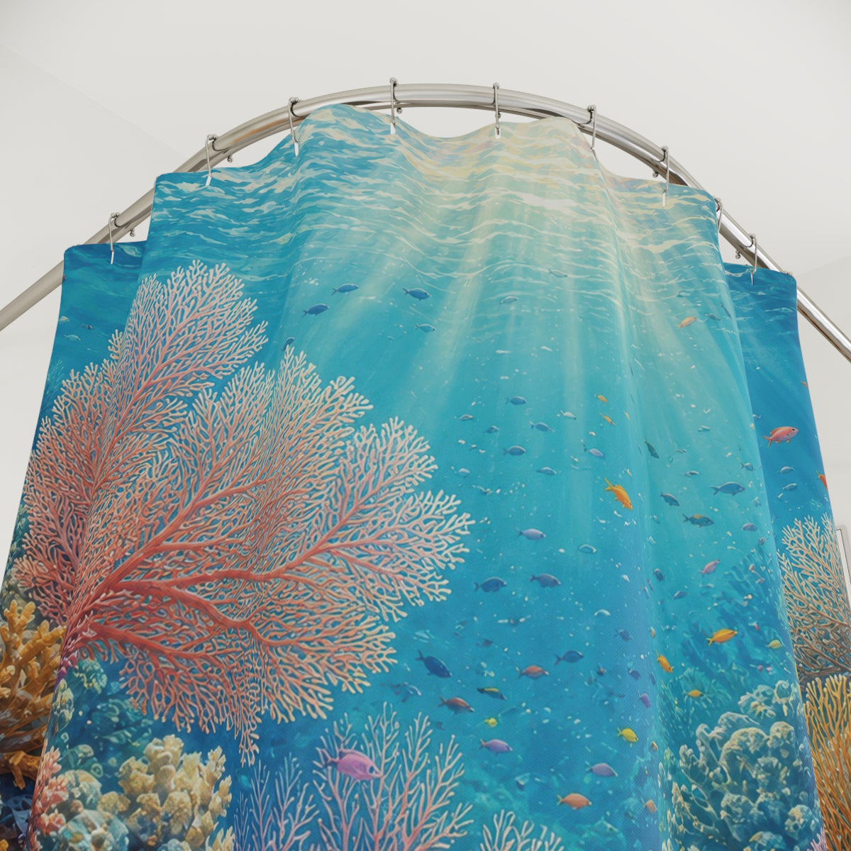 Coral Reef Sunlit Garden Shower Curtain