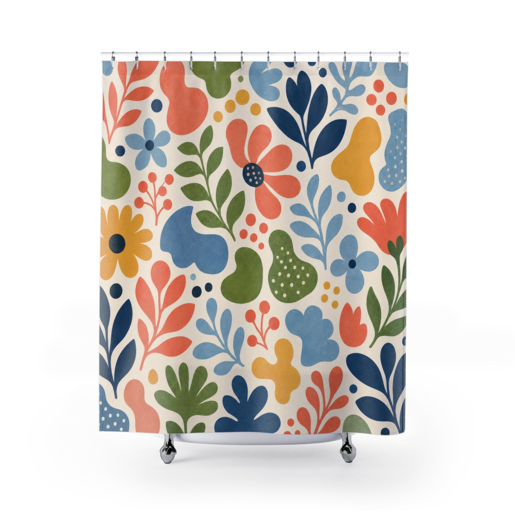Bright Folk Flower Floral Shower Curtain