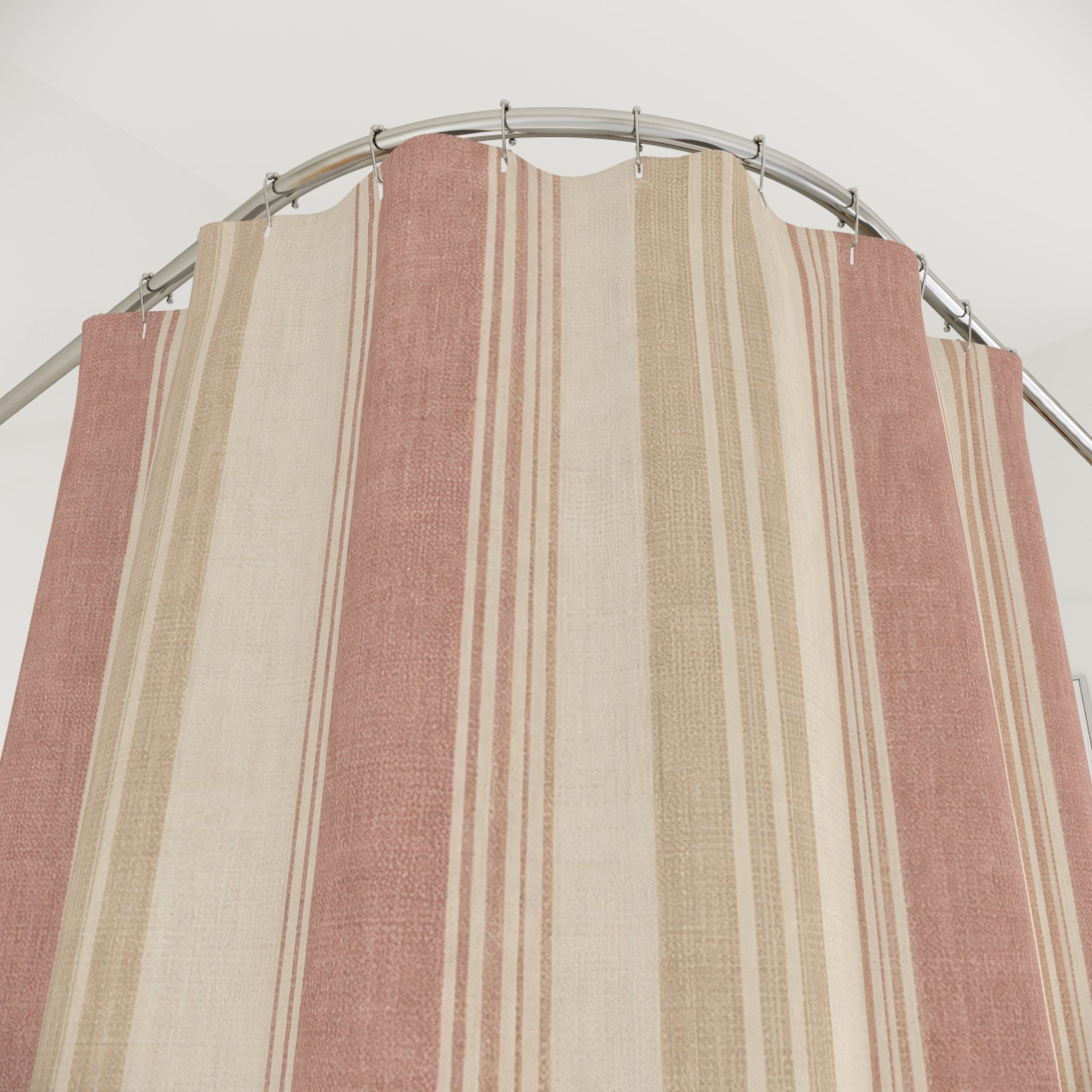 Pink Striped Shower Curtain