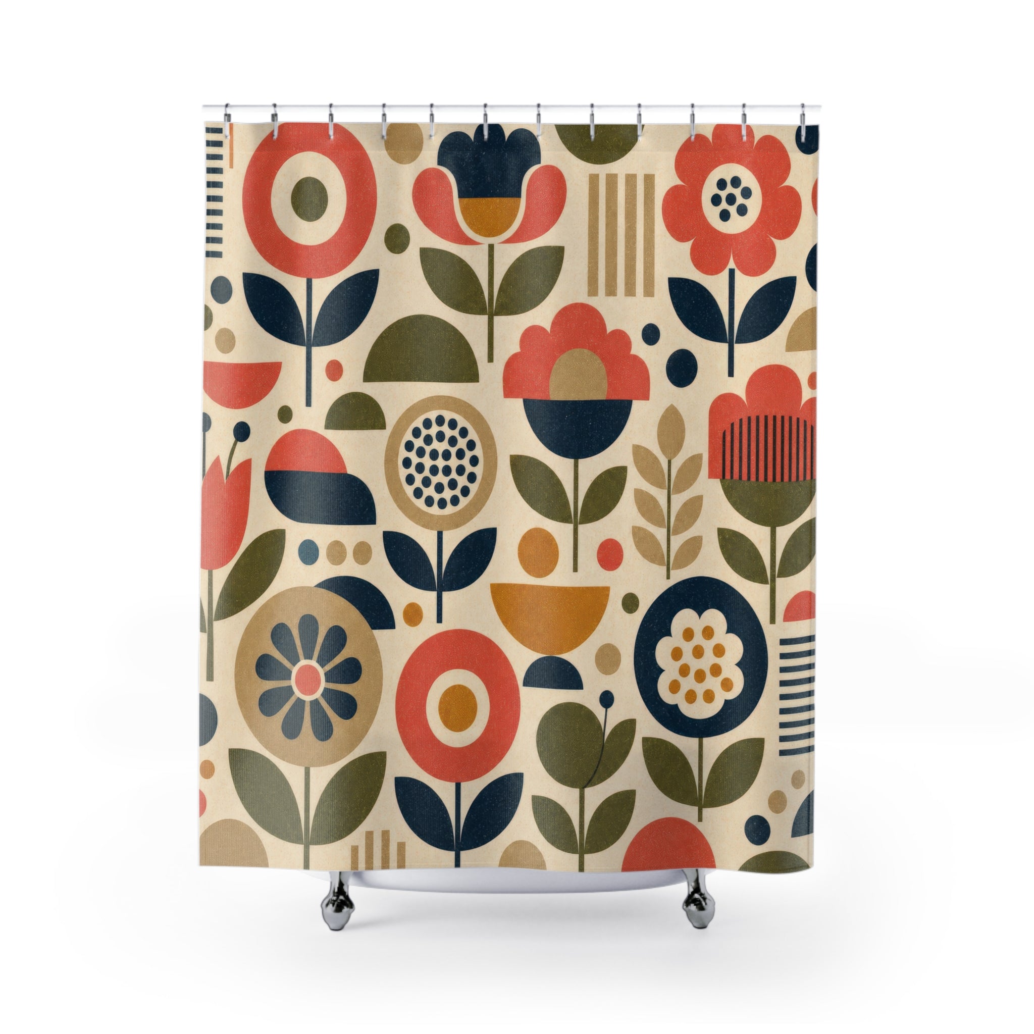 Retro Geometric Shower Curtain