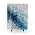Blue Wave Watercolor Abstract Shower Curtain