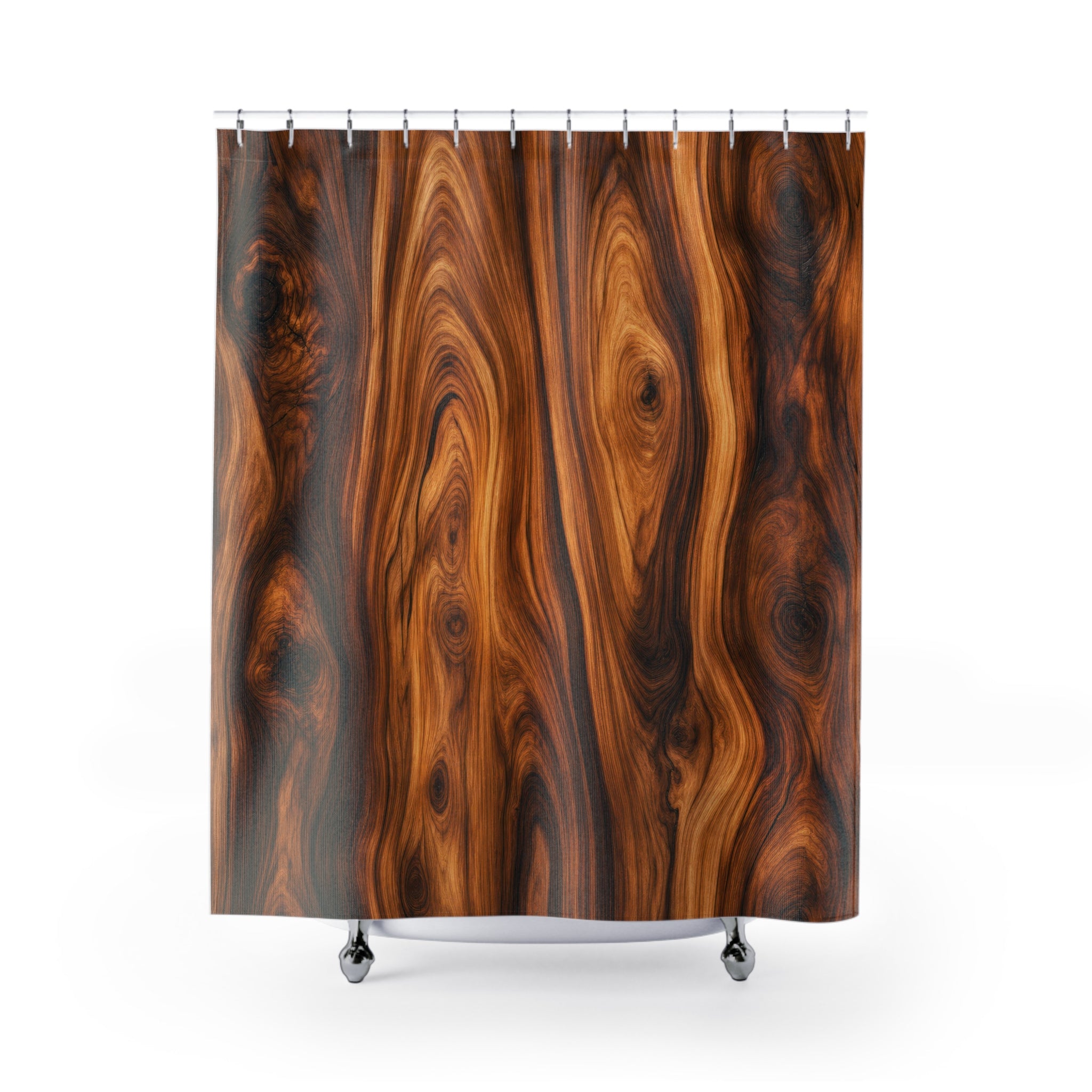 Unique Wood Grain Shower Curtain, Brown Knot Pattern Art, Rustic Cabin Bathroom Decor, Warm Natural Woodgrain Wall Guest Bath Gift For Home
