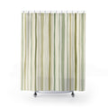 Loose Sage Green Olive Stripe Shower Curtain