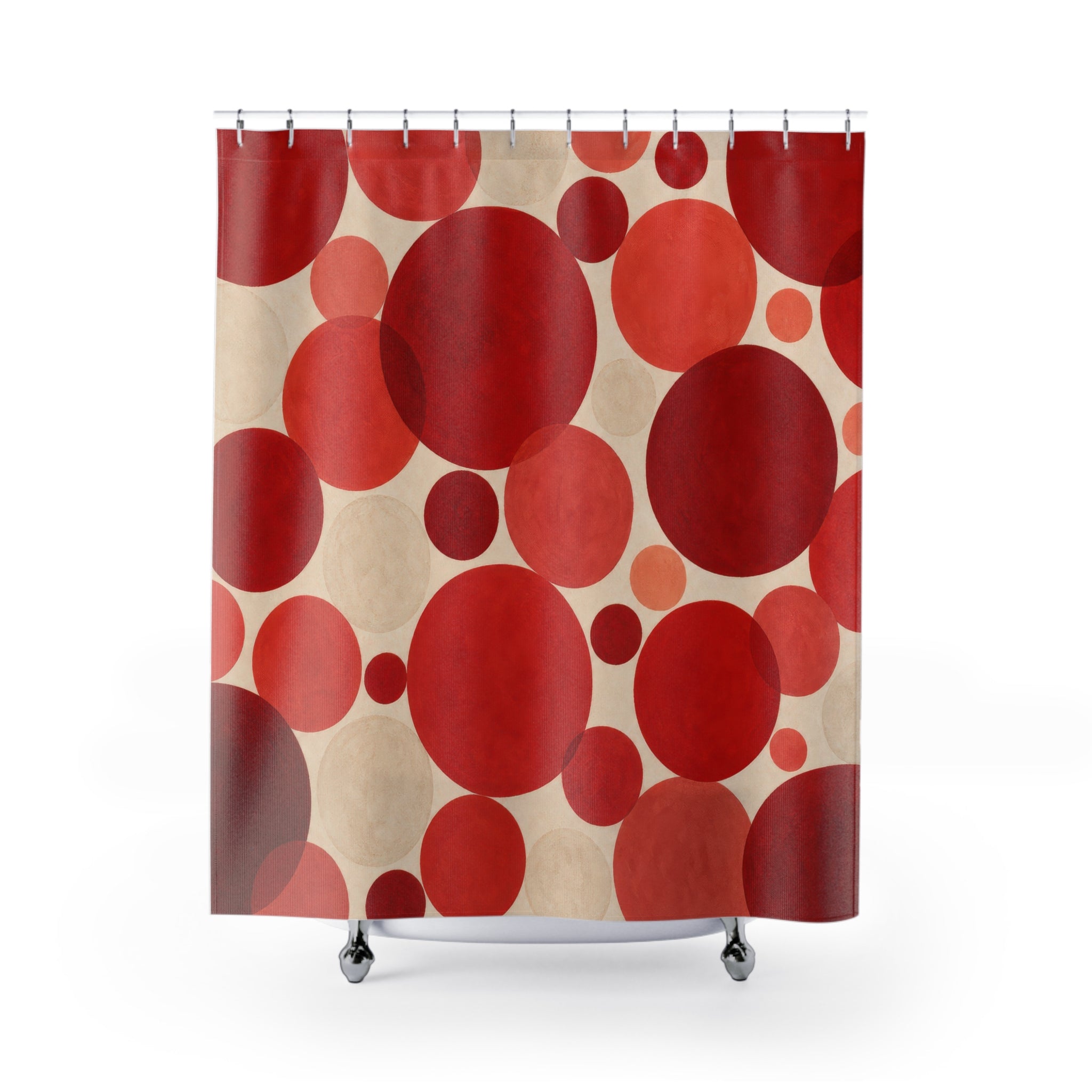 Polka Dot Red and White Shower Curtain