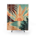 Art Deco Seaside Sunrise Shower Curtain