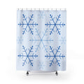 Snowflake Shower Curtain: Blue White Winter