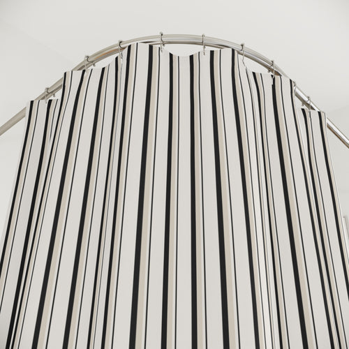Black and Cream Bold Striped Shower Curtain
