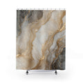 Marble Shower Curtain: White Gold Stone