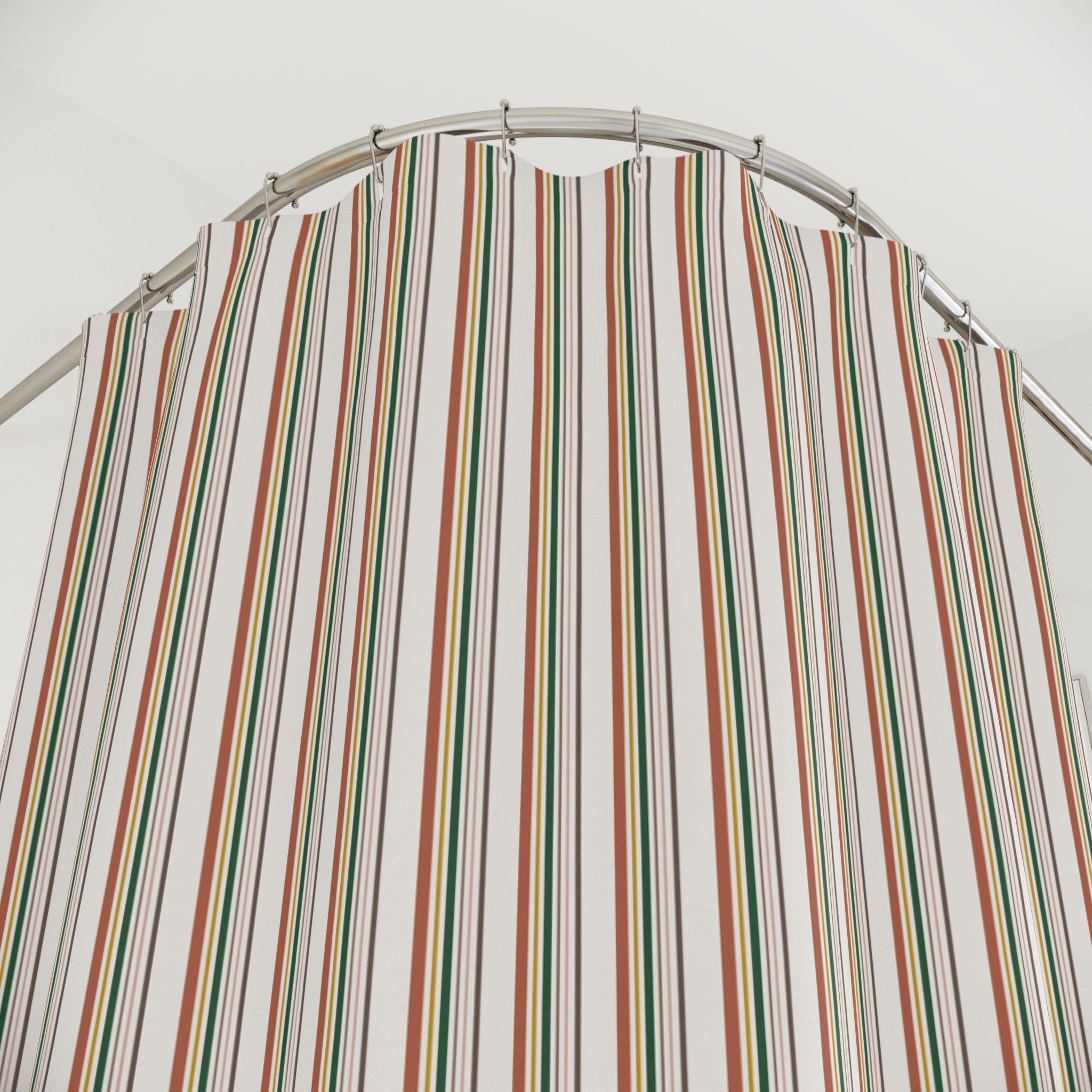 Boho Multi Stripe Shower Curtain – Warm Earth Tones