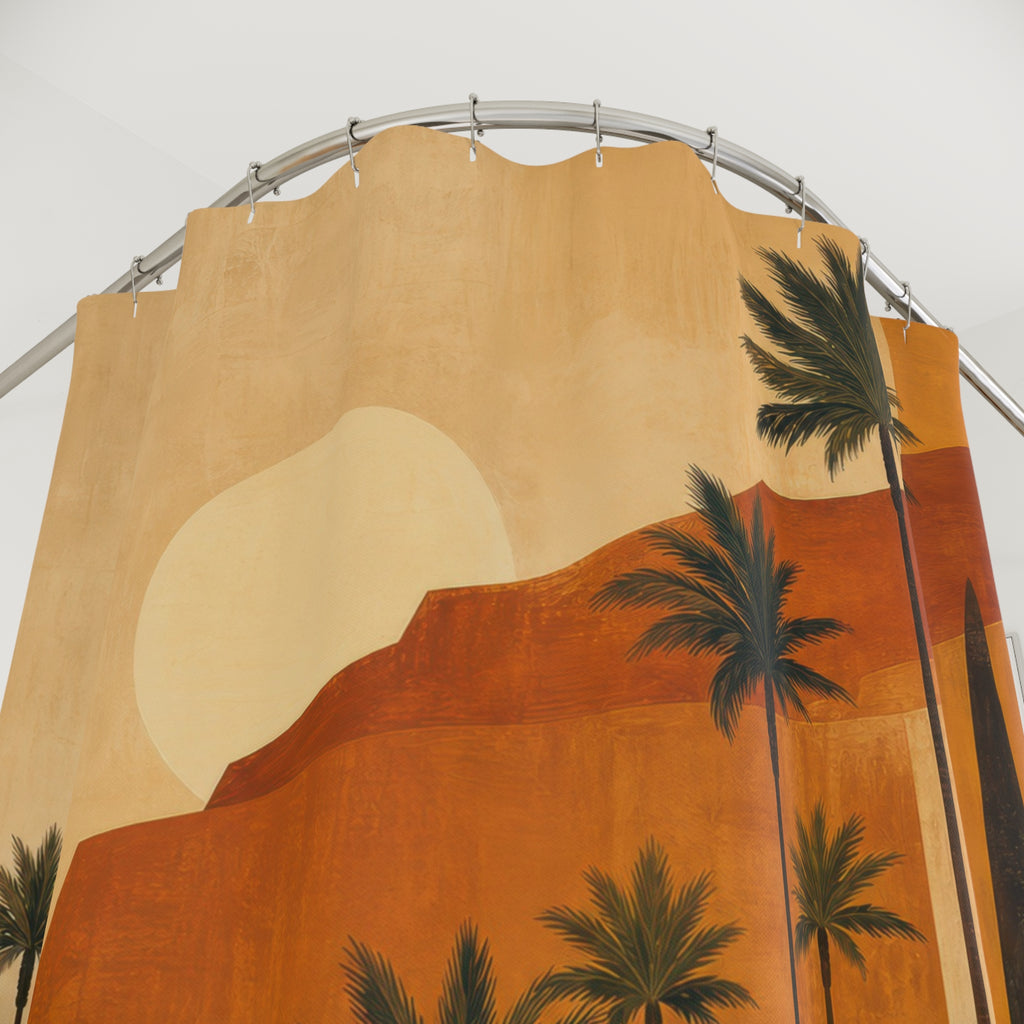 Desert Palm Mid Century Shower Curtain