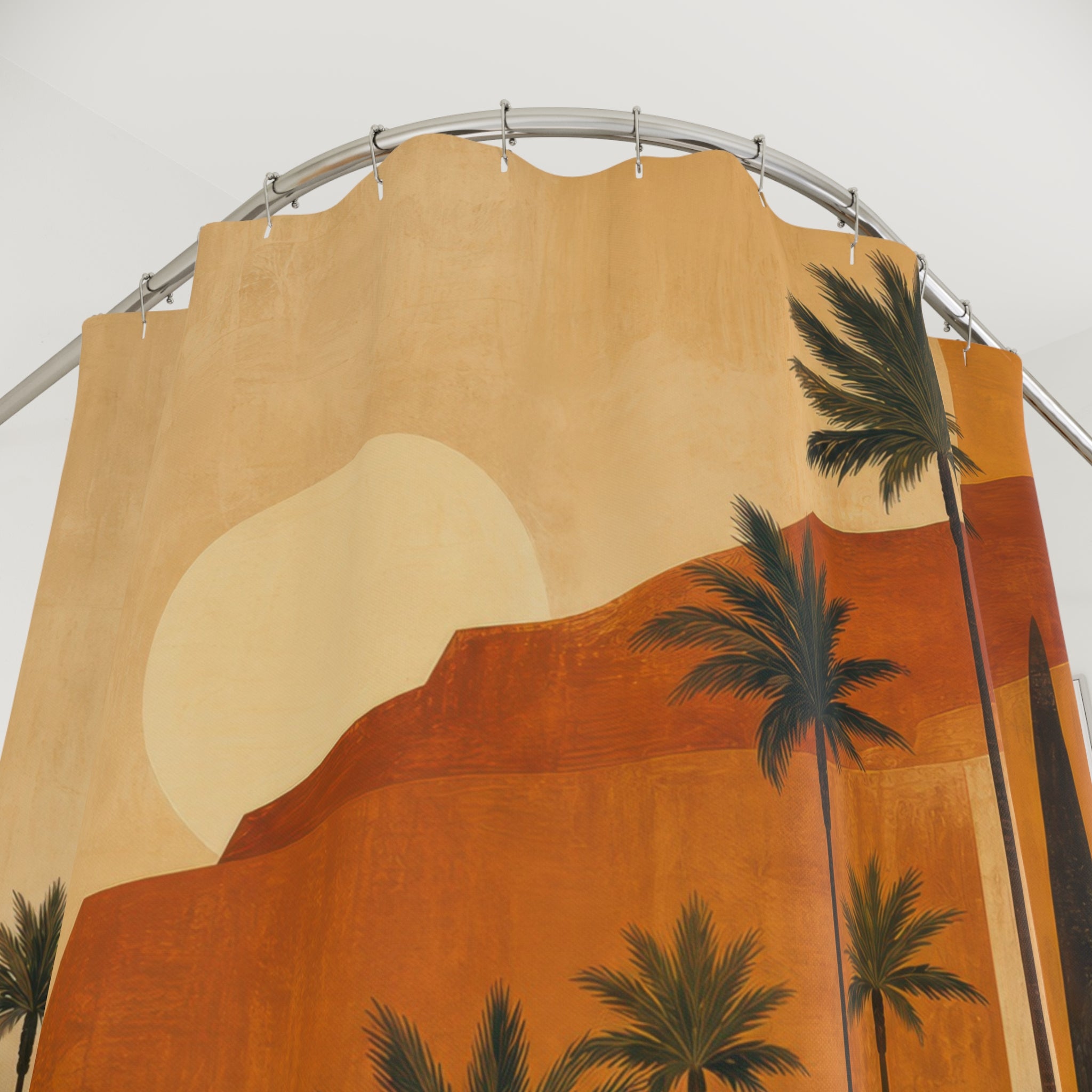 Desert Palm Mid Century Shower Curtain